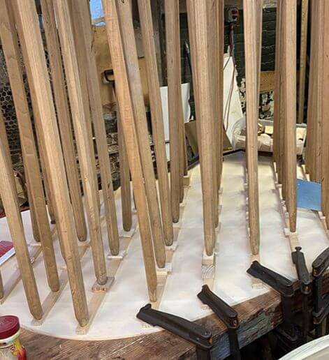 Piano bridge and soundboard work